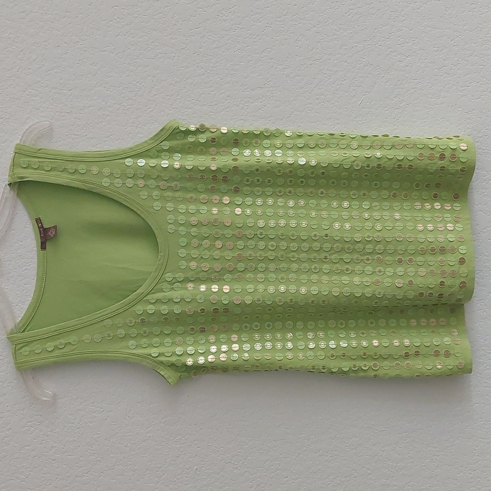 PINK TWILL Lime Green Sleeveless Top NWOT